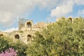 Odeon of Herodes Atticus or Herodeon in Athens Royalty Free Stock Photo