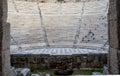 Odeon of Herodes Atticus interior  in Athens, Greece. Also known as Herodeion is a stone Roman theater located on Acropolis hill Royalty Free Stock Photo