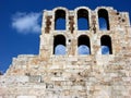 Odeon of Herodes Atticus stone theatre structure in Acropolis,Athens Royalty Free Stock Photo