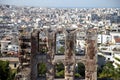 Odeon of Herodes Atticus Theater at Acropolis behind Athens Royalty Free Stock Photo