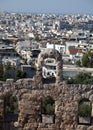 Odeon of Herodes Atticus Theater at Acropolis behind Athens Royalty Free Stock Photo