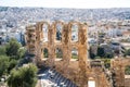 Odeon of Herodes Atticus Theatre at Acropolis historical ruins i Royalty Free Stock Photo
