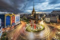Odeon Roundabout at Chinatown, Bangkok with a storm cloud approaching Royalty Free Stock Photo