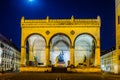 Odeonplatz and Feldherrnhalle in the Evening, Munich, Bavaria, Germany...IMAGE