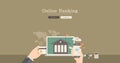 Odern and classic design online banking concept illustration