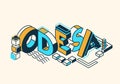 Odesa city isometric stock vector illustration