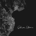 Odesa Odessa black and white city map. Vector illustration, Odessa map grayscale art poster. Street map image with roads