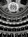 The ceiling of the Odessa Opera House in Black and White - UKRAINE Royalty Free Stock Photo