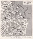 Vintage map of Odessa 1930s.