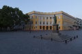 Odessa potemkin stairs with statue of duke richelieu Royalty Free Stock Photo