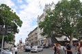 Odessa, South of Ukraine, Deribasovskaya street, July 10, 2018. Walking on the city streets in summer. Tourists and travelling