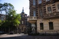 Odessa, South of Ukraine, Deribasovskaya street, July 10, 2018. Walking on the city streets in summer. Tourists and travelling