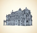 Odessa Theatre of Opera and Ballet, Ukraine. Vector sketch Royalty Free Stock Photo