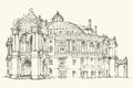 Odessa Theatre of Opera and Ballet, Ukraine. Vector sketch Royalty Free Stock Photo