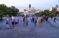 Odessa, Ukraine Ã¢â¬â August 4, 2020: view of the seaport and Potemkin stairs near the Primorskiy boulevard, walking people