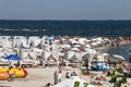 ODESSA, UKRAINE : Odessa beach is filled with vacationers.