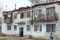 ODESSA, UKRAINE Circa 2019: Houses in poor area where poor people live. Destruction of old houses, earthquakes, economic crisis,