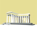 Odessa, Ukraine colonnade popular world sightseeings,memorial building. isolated vector illustration