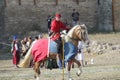 ODESSA, UKRAINE - JULY 20, 2019: Equestrian traditional competitions at knight`s festival in fortress Akkerman Belgorod-Dniester. Royalty Free Stock Photo