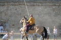 ODESSA, UKRAINE - JULY 20, 2019: Equestrian traditional competitions at knight`s festival in fortress Akkerman Belgorod-Dniester. Royalty Free Stock Photo