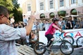 Odessa, Ukraine - July 28, 2007: Freestyle young male jumping on