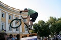Odessa, Ukraine - July 28, 2007: Freestyle young male jumping on Royalty Free Stock Photo