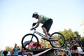 Odessa, Ukraine - July 28, 2007: Freestyle young male jumping on