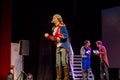 ODESSA, UKRAINE - July 14, 2019: Group of actors in action on stage of Odessa Opera and Ballet Theater during performance of