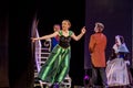 ODESSA, UKRAINE - July 14, 2019: Group of actors in action on stage of Odessa Opera and Ballet Theater during performance of