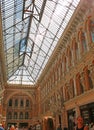 ODESSA, UKRAINE - July 2018: Odessa indoor passage atrium - an old indoor shopping center and architectural monument. Historical