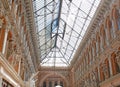 ODESSA, UKRAINE - July 2018: Odessa indoor passage atrium - an old indoor shopping center and architectural monument. Historical