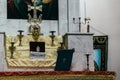 ODESSA, UKRAINE - JULY 5, 2014: The interior of the Armenian Apostolic Church in Odessa, Ukraine. The altar, iconostas Royalty Free Stock Photo