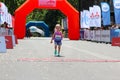 Little girl running children marathon