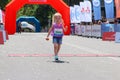 Little girl running children marathon