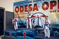 ODESSA, UKRAINE - JUNE 3, 22023: Participants in karate competition among children. Many children participate in martial arts