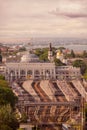 Odessa, Ukraine, June 10, 2019 View of the height of the city`s central railway station. Many people from other cities left the tr Royalty Free Stock Photo