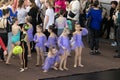 ODESSA, UKRAINE -MAR 5, 2023: Children\'s cheerleading championship. Young cheerleaders spectators and their parents