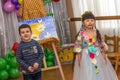 Odessa, Ukraine - March 4, 2016: children`s music groups singing