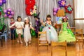 Odessa, Ukraine - March 4, 2016: children`s music groups singing