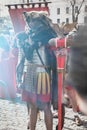 Odessa, Ukraine - March 2018 Roman legion empire soldiers old armor Royalty Free Stock Photo