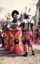 Odessa, Ukraine - March 2018 Roman legion empire soldiers old armor Royalty Free Stock Photo