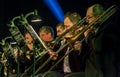 ODESSA, UKRAINE - March 23, 2019: Symphony orchestra concert on theater stage. Musicians of State Symphony Orchestra, instruments