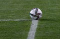 ODESSA, UKRAINE - Nov 11, 2021: Friendly football match between football teams FC Ukraine and FC Bulgaria. Official soccer ball of