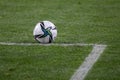 ODESSA, UKRAINE - Nov 11, 2021: Friendly football match between football teams FC Ukraine and FC Bulgaria. Official soccer ball of