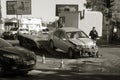 ODESSA, UKRAINE - October 16, 2019: Car accident, head-on collision. A tow truck loads a wrecked car after an accident. Traffic