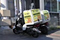 Delivery food service motorbikes of an Italian pizzeria..