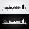 Odessa, Ukraine skyline and landmarks silhouette