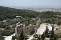 The Odeum theater in Athens and city Royalty Free Stock Photo