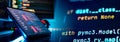 Notebook coding background business data analytics programming online, digital world technology