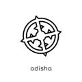 odisha icon. Trendy modern flat linear vector odisha icon on white background from thin line india collection